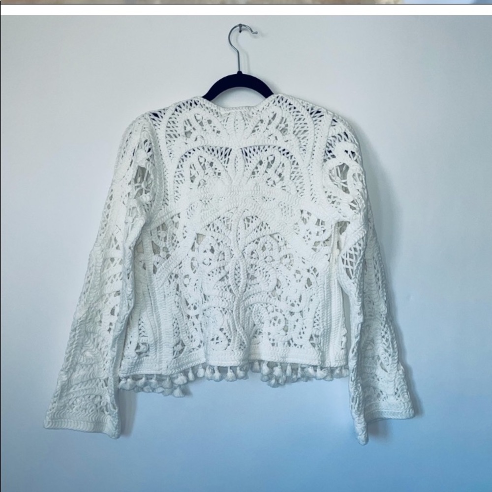 COPY - Beautiful crochet bright white jacket size M
